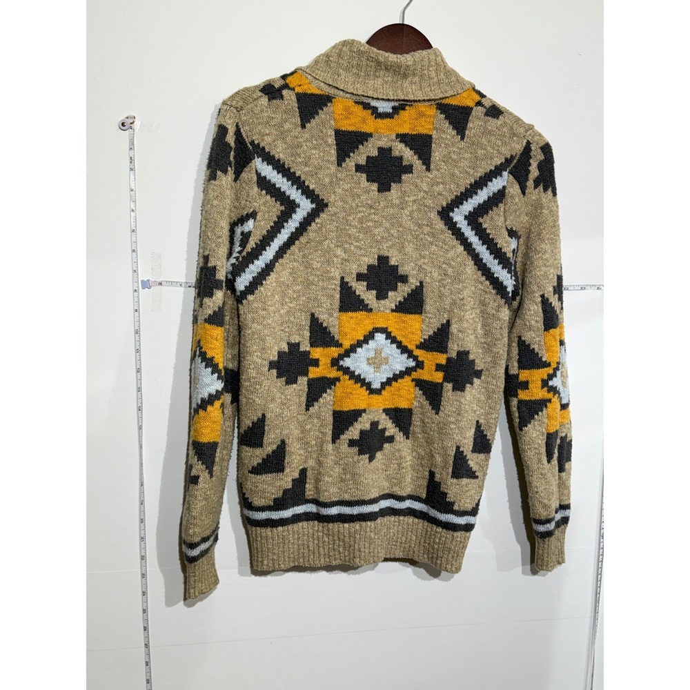OshKosh Bgosh Vintage Southwestern Cardigan Tan Yellow Geometric Kids Size 14 - Picture 8 of 10